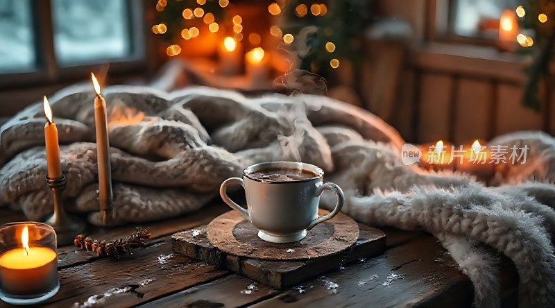 冬日暖炉旁的温馨时刻