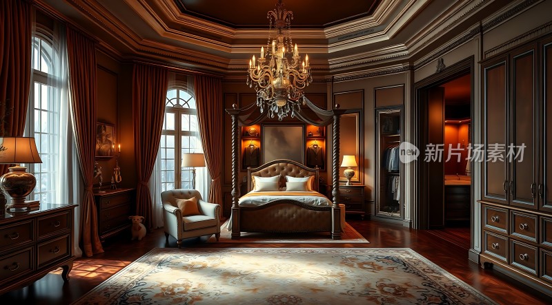 豪华卧室古典优雅细节精致尽显奢华