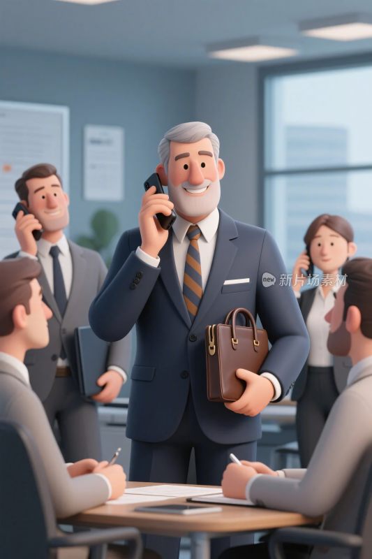 办公室卡通商务场景