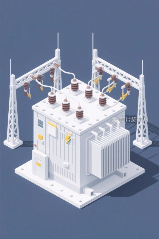 等距变电站插画