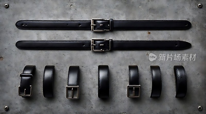 黑色皮带展示简约时尚质感十足