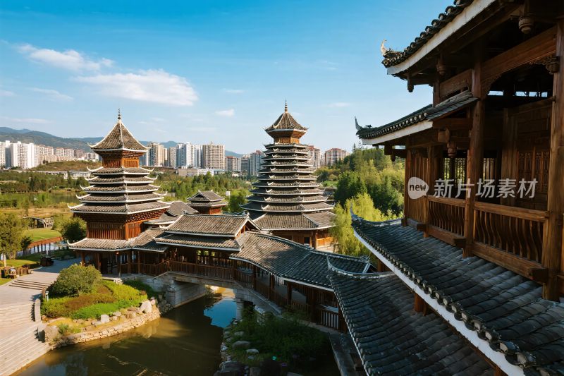 中式古建筑风景图