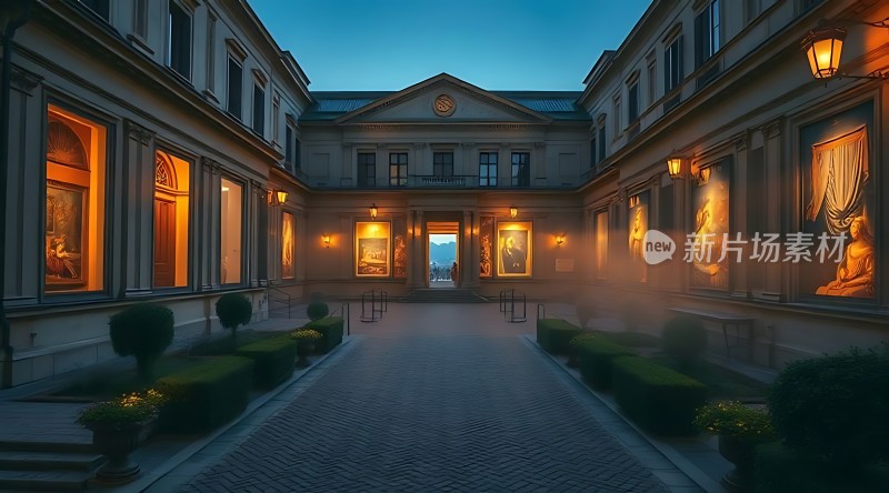 艺术馆之夜光影与历史的交响曲