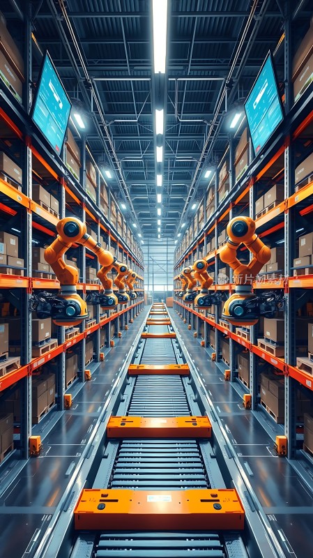 智能仓储机器人搬运货物