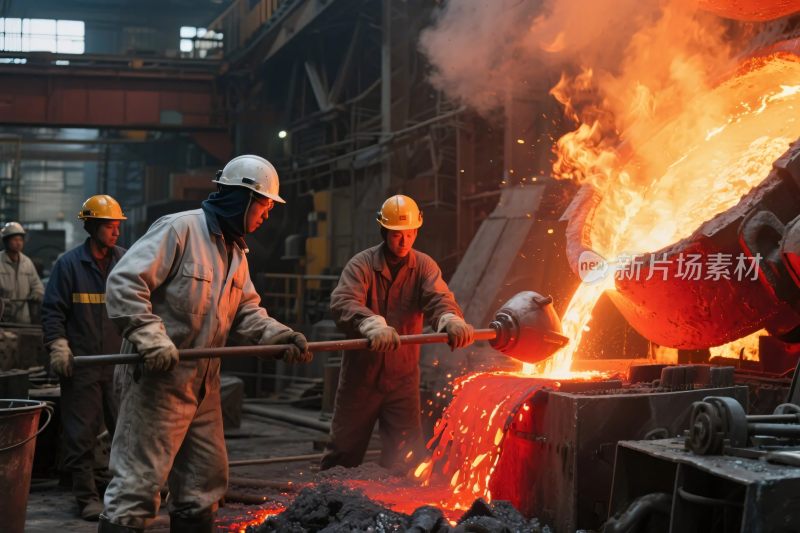 钢铁厂冶炼作业场景