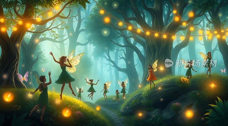 精灵之舞夜光森林里的欢乐派对