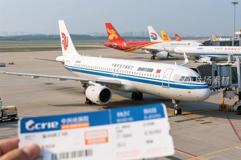 机场飞机登机场景