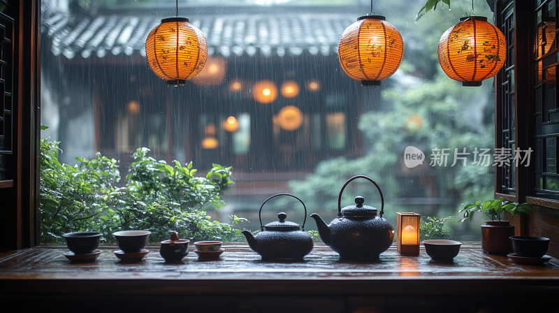 茶9雨中茶室 禅意茶室