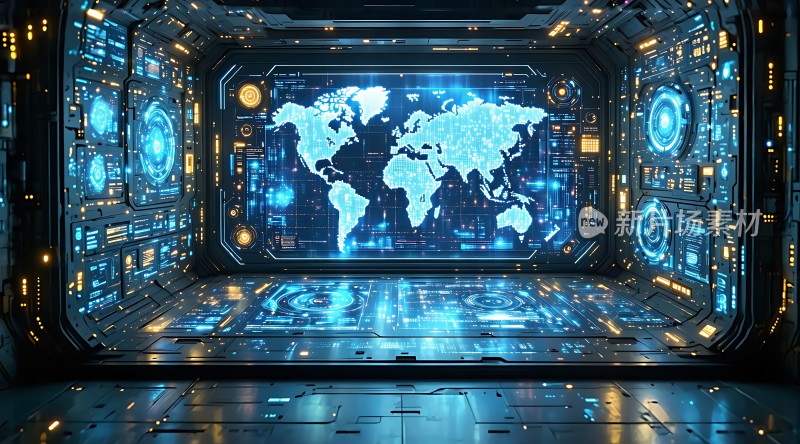 未来科技世界地图展示