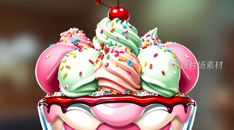 彩色冰淇淋甜筒