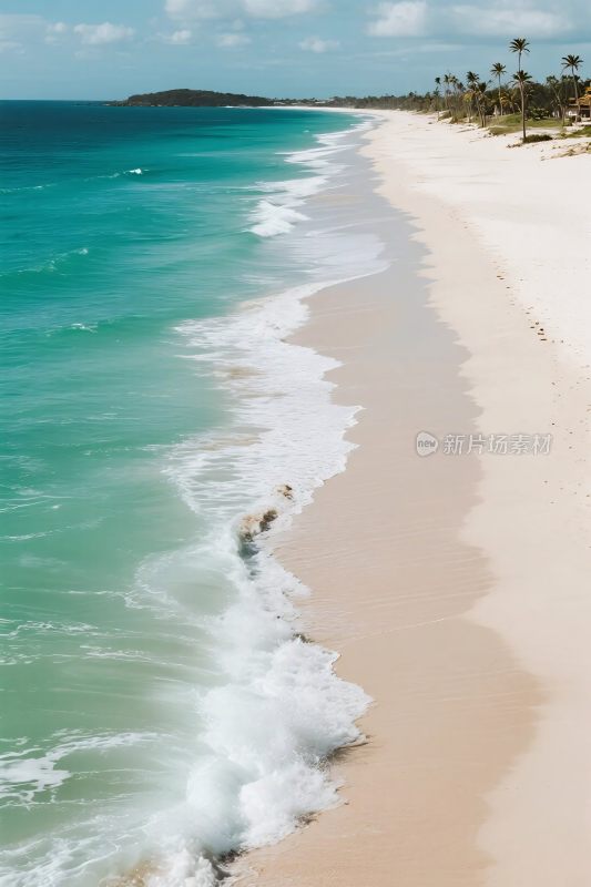 美丽的海滩海浪景观