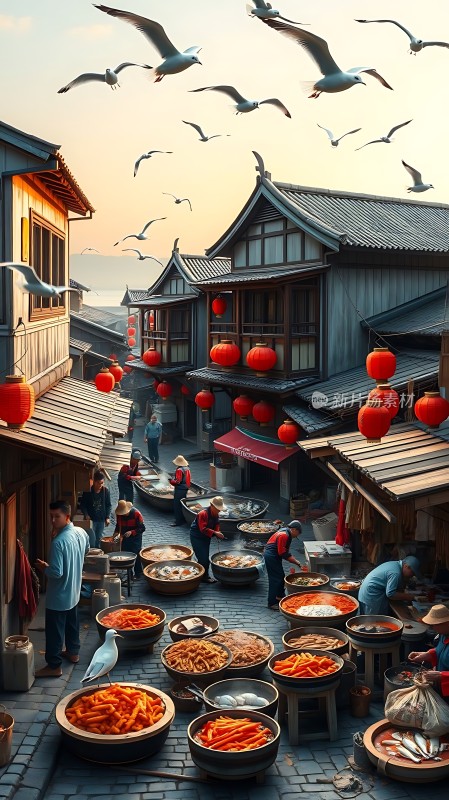 古街市集热闹非凡