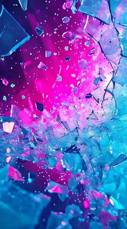 破碎玻璃中的梦幻光晕