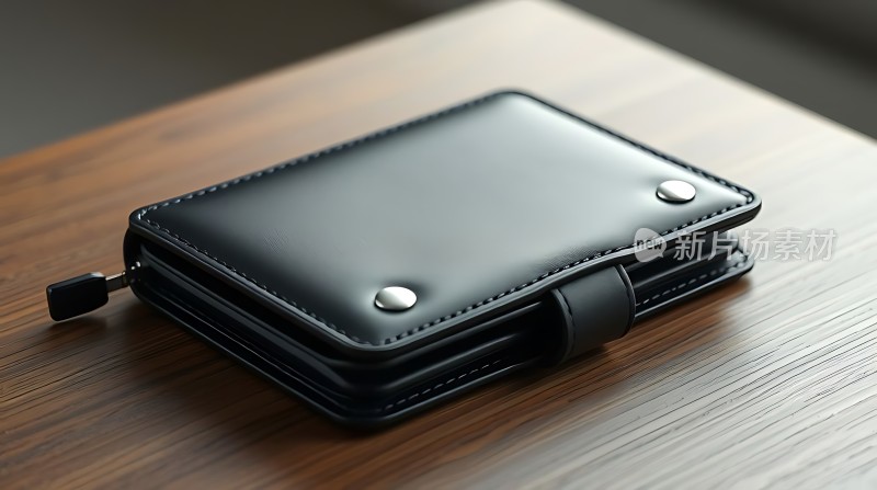 黑色皮质钱包简约大气质感十足