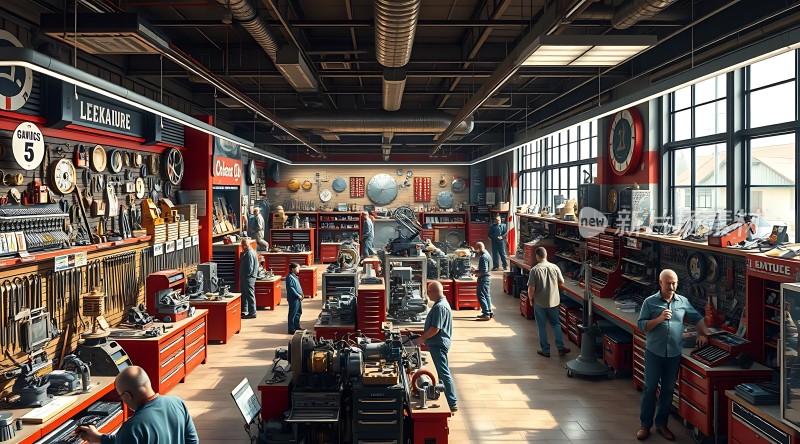 机械车间里的忙碌时光