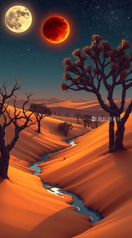沙漠夜月