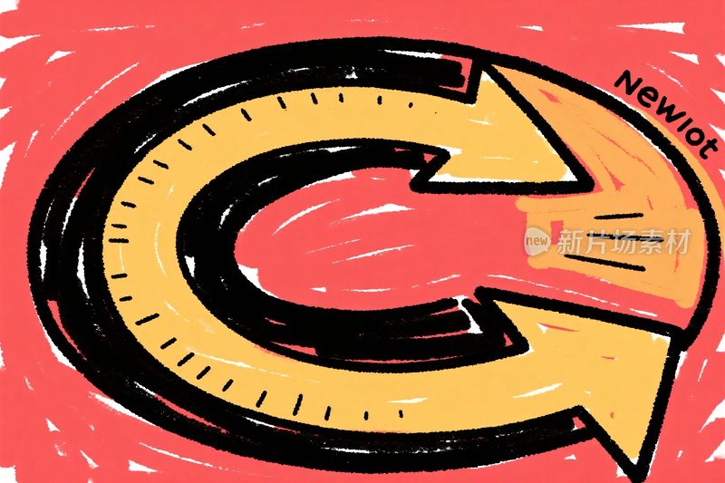 卡通循环箭头插画