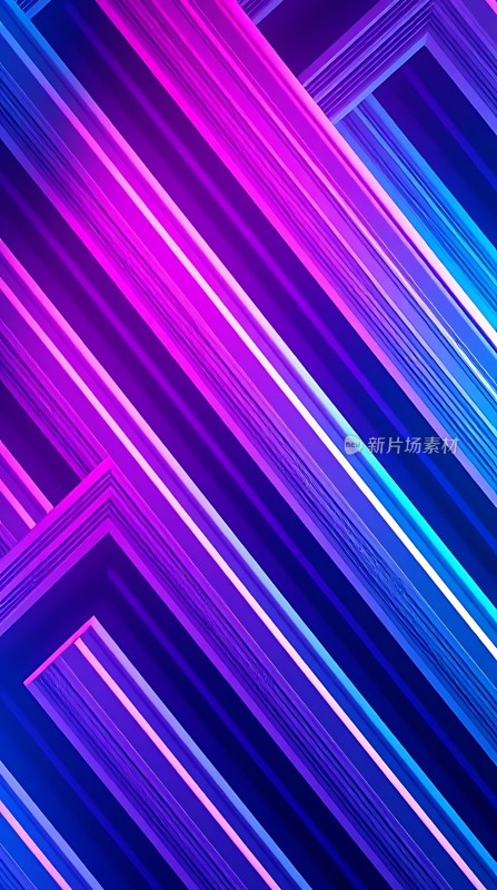 霓虹光影交错紫色与蓝色交织的几何世界