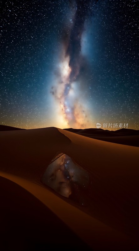 星河倒影沙漠夜空