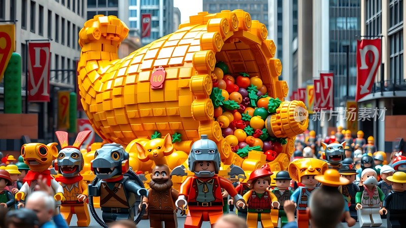 乐高积木丰收节游行