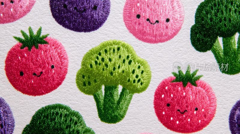 可爱卡通蔬菜水果插画