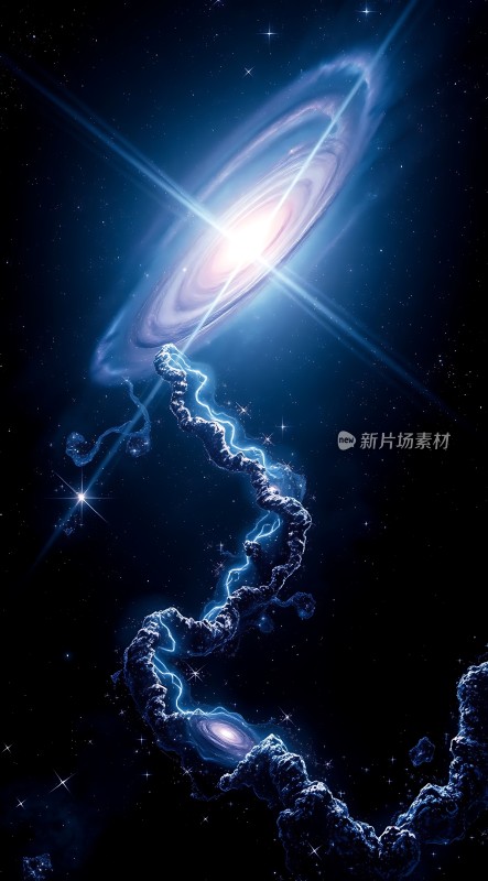 宇宙奇观螺旋星系与神秘能量流