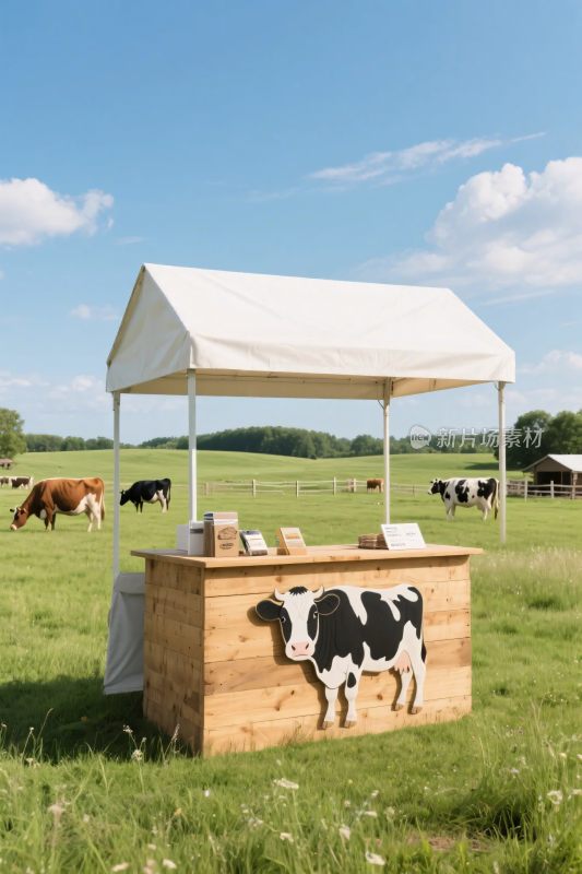田园奶牛售卖摊位