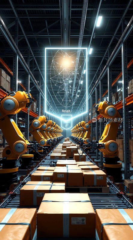 智能物流仓库机器人搬运货物