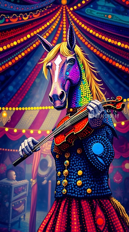 马头人演奏小提琴