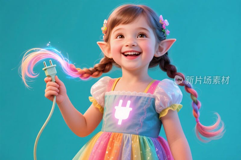 可爱卡通精灵女孩