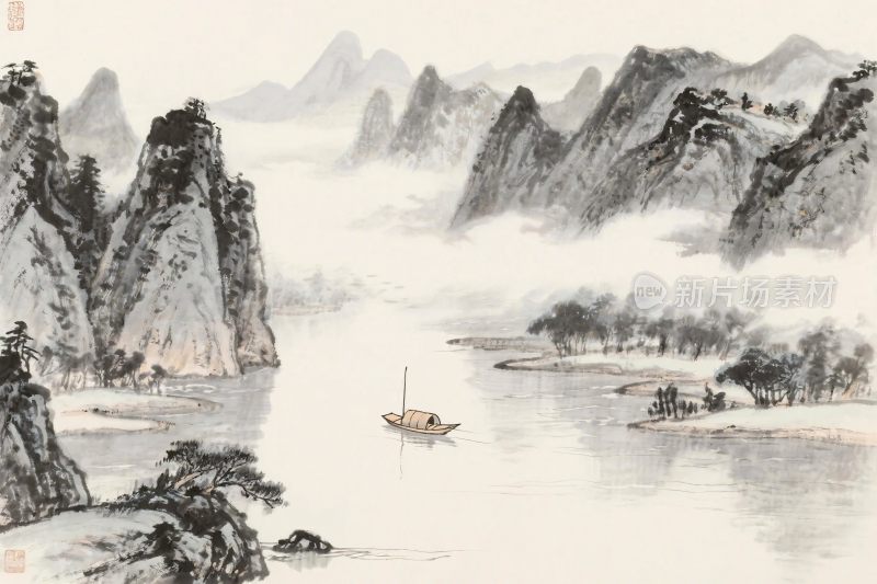 中国山水水墨画