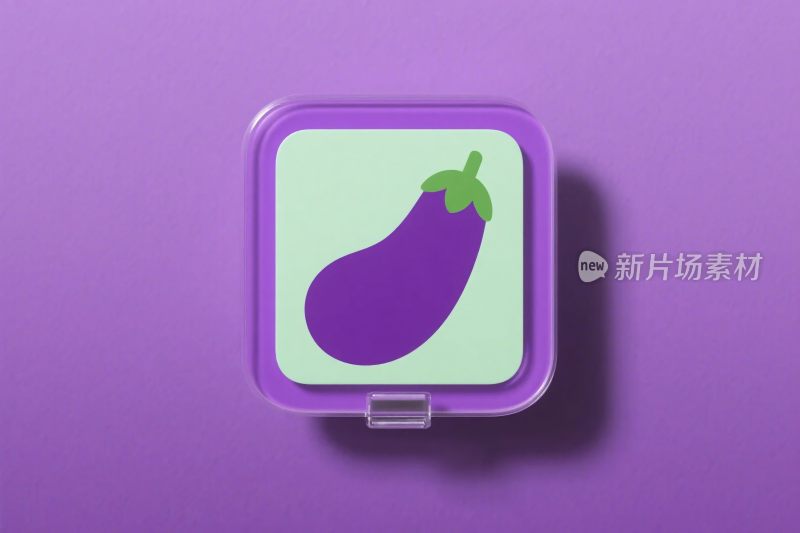 卡通茄子便当盒插画