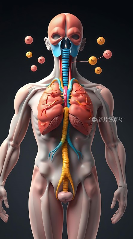 人体呼吸系统解剖图