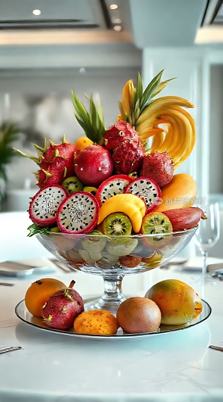 水果盛宴色彩缤纷的水果拼盘