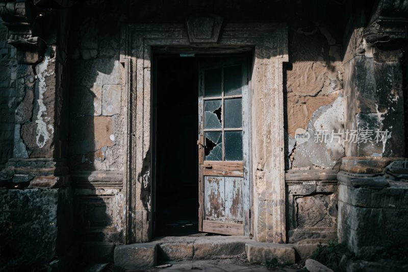 老旧木门古建筑