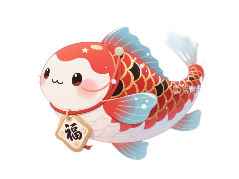卡通风锦鲤免抠素材