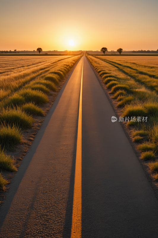 空旷的公路高清风景摄影图片