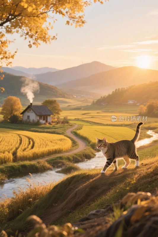乡村田园风景猫