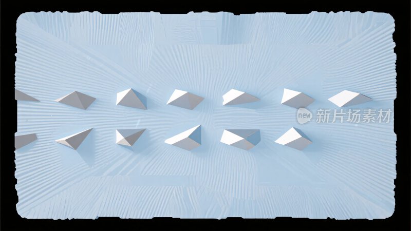 浅蓝色背景上的几何立体图形