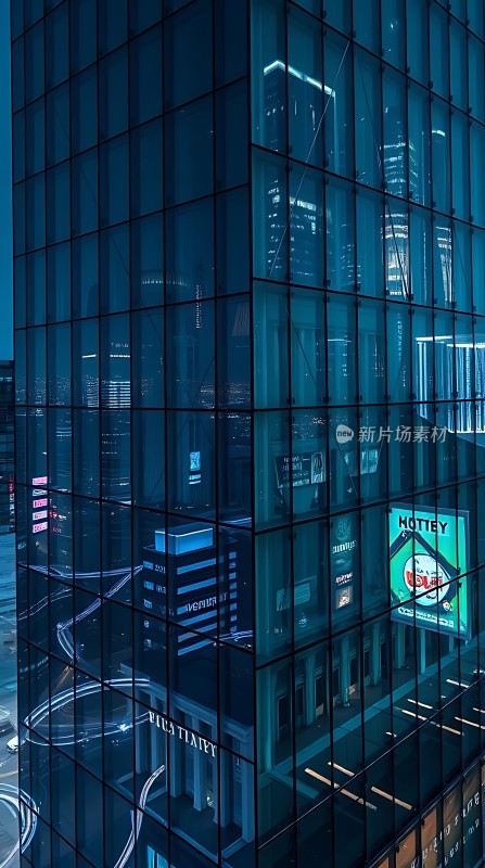 摩天大楼夜幕下的璀璨光芒