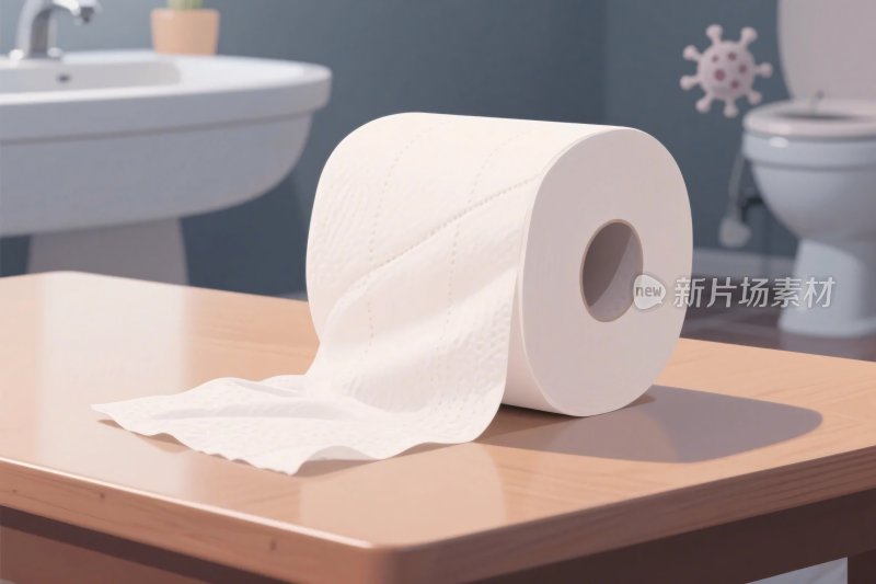 卫生间卫生纸插画