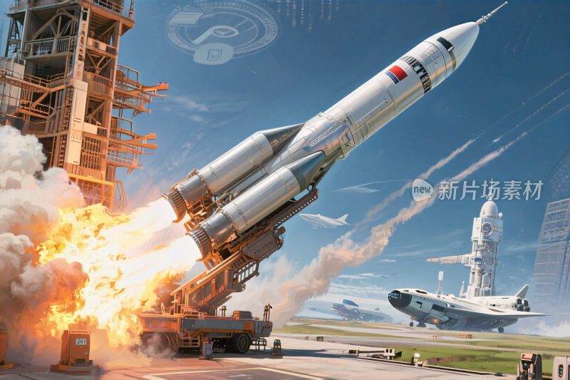 火箭发射航天场景