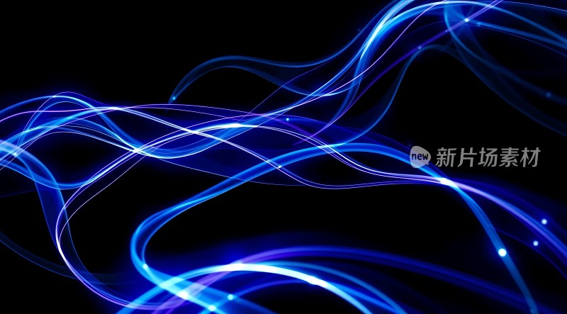 蓝色光束交织的神秘夜空