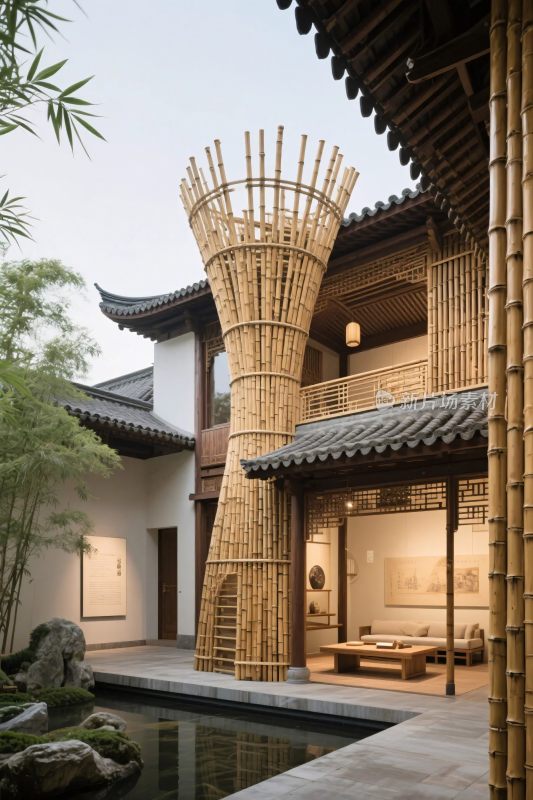 竹制中式古建园林