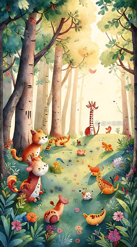 森林里的动物聚会