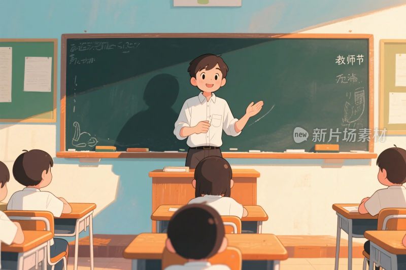教室场景插画
