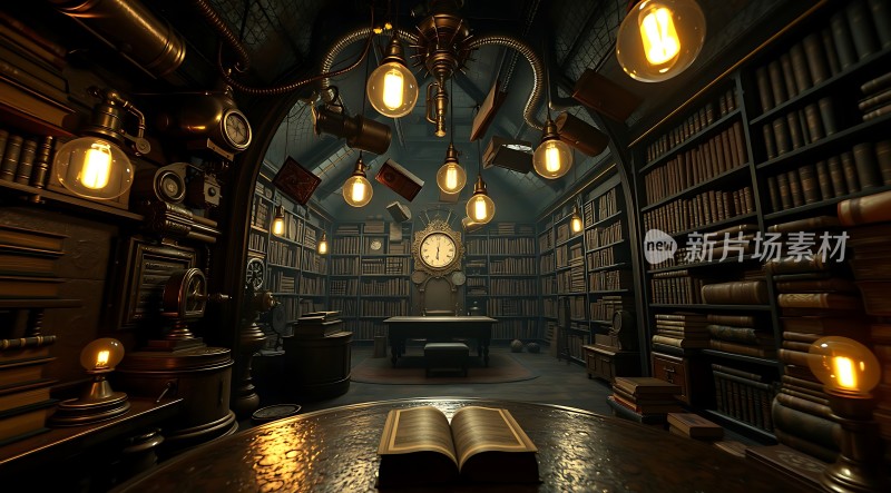 神秘图书馆古旧书籍与时光交错