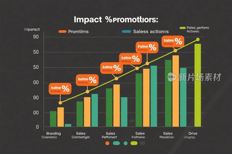 影响百分比折线柱状图