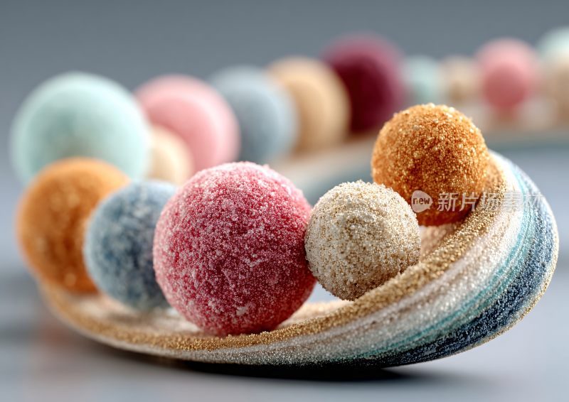 多彩毛球饰品特写