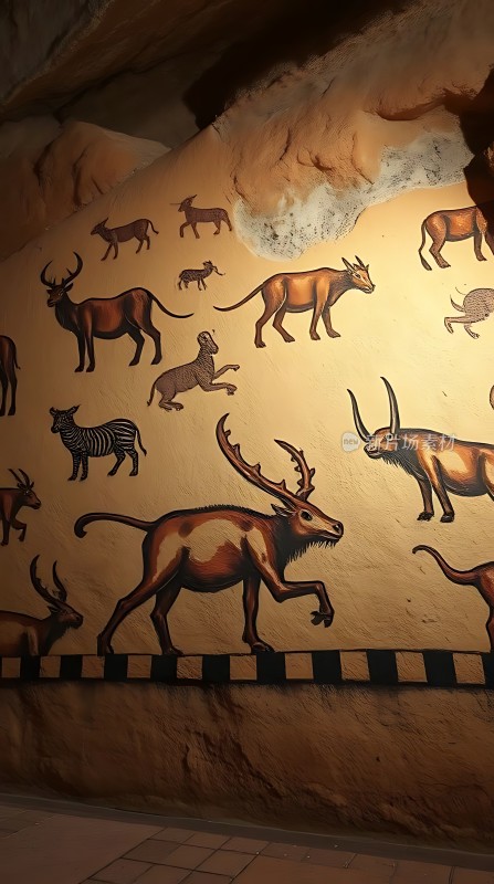 史前壁画远古动物的神秘画卷